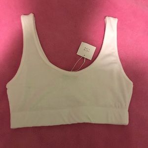 ZARA -White terry cloth tank crop top